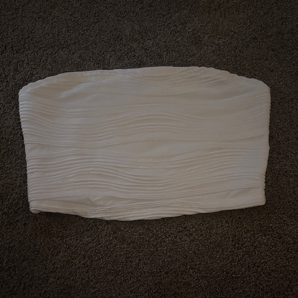 SHEIN Cream Textured Tube Top